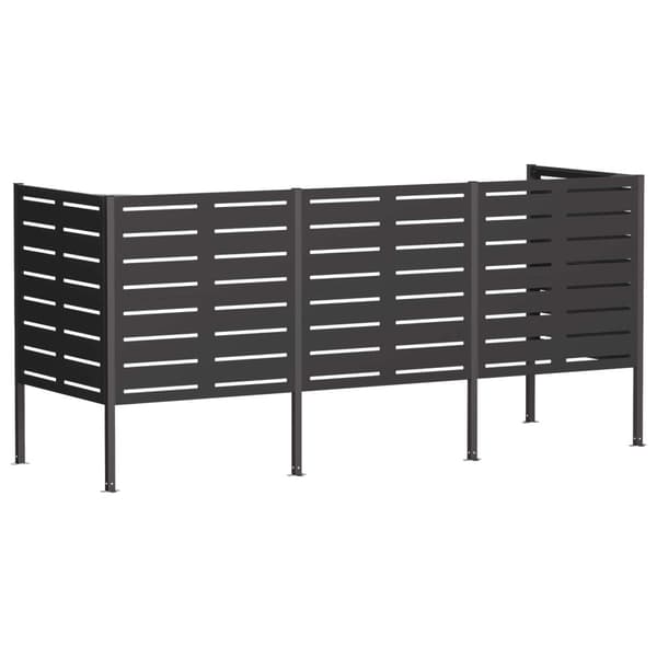 Soptunneskärm 249 x 85 x 113 cm Stål Svart