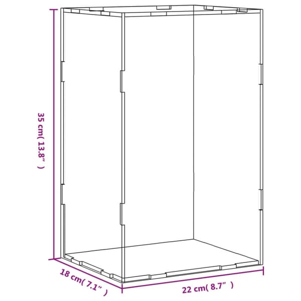 Displaylåda transparent 22x18x35 cm akryl