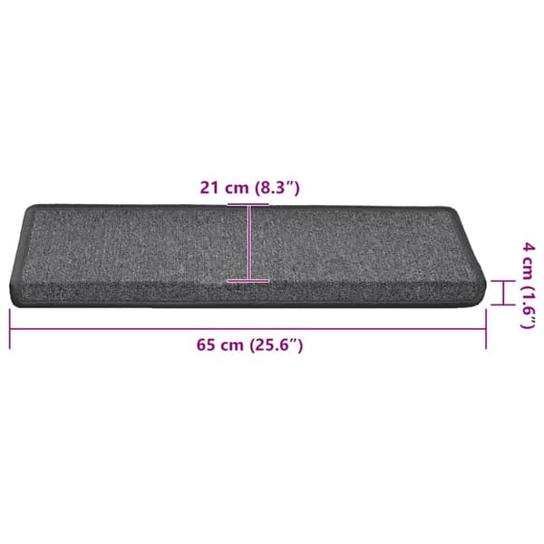 Trappmattor 30 st 65x21x4 cm mörkgrå rektangulär kant
