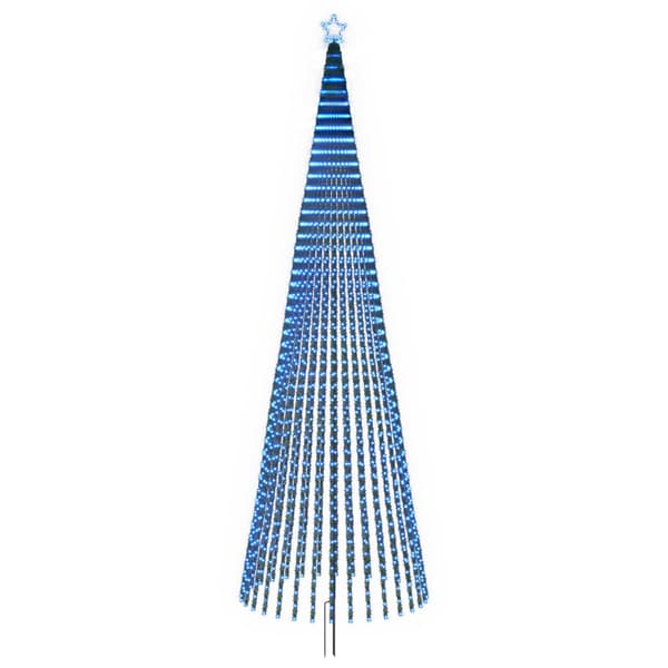LED Julgran 500 cm 1524 LED-lampor Blå Stål Svart