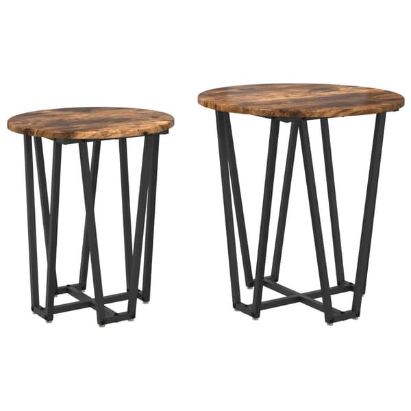 Sidobordsset 2 pcs Rökt Ek och Svart