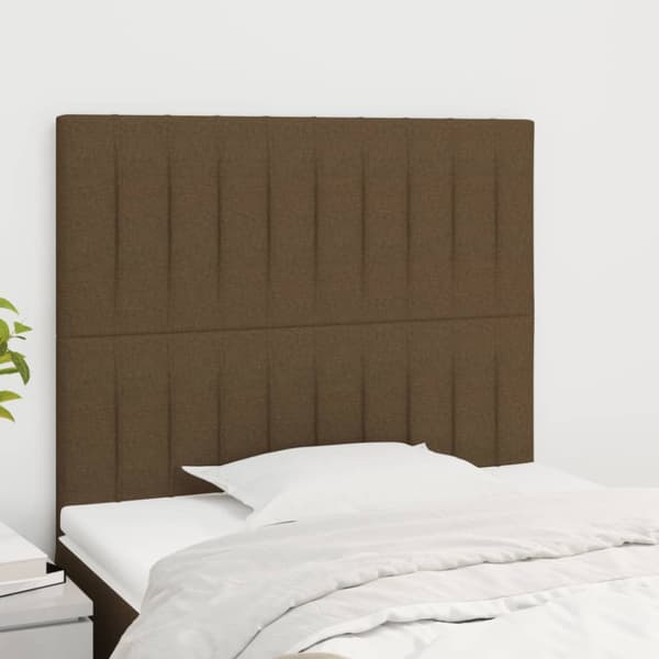 Sänggavel mörkbrun 80x5x118/128 cm tyg
