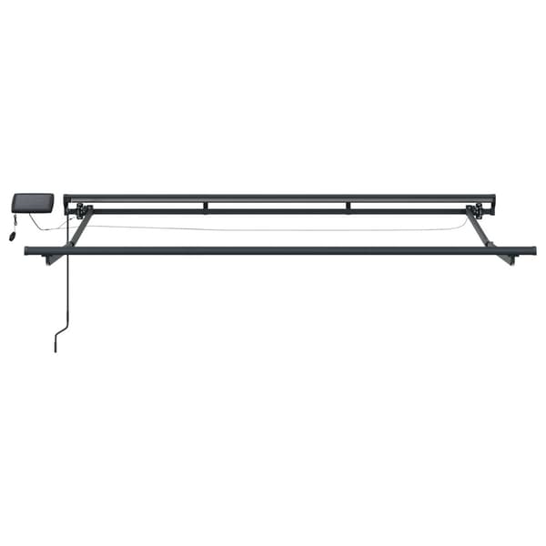 Manuell markisram med LED-lampor Vit och antracit 3,5 x 2,5 m