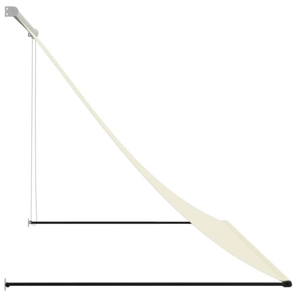 Markis infällbar gräddvit 250x150 cm tyg och stål