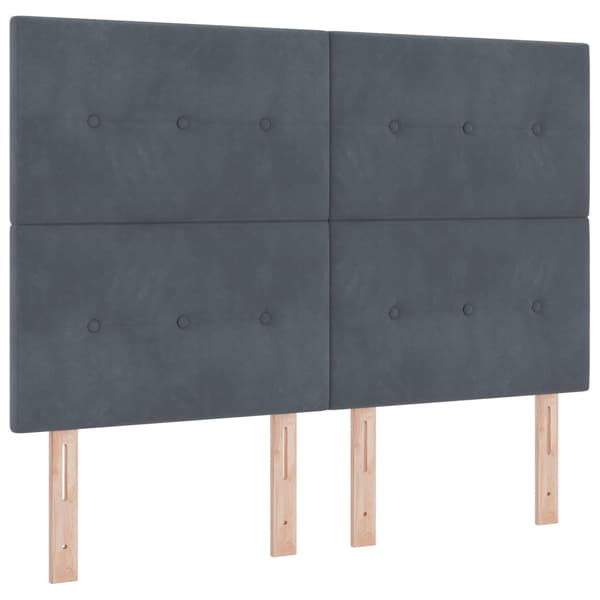 Kontinentalsäng med madrass Mörkgrå 160 x 200 cm Sammet