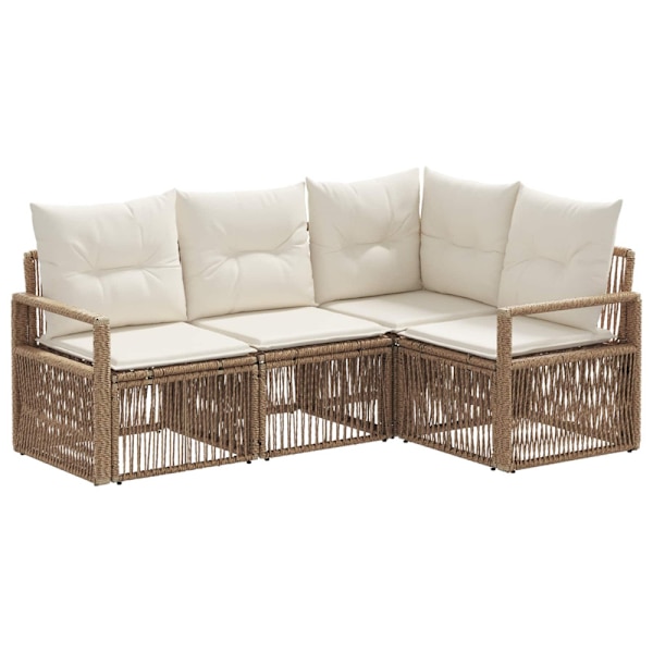 Trädgårdsoffset 4 pcs Beige konstrotting