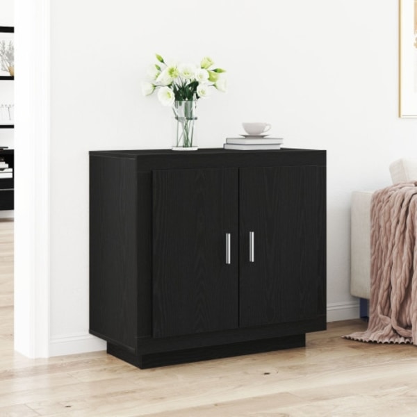 Sideboard svart ek 80x40x75 cm konstruerat trä