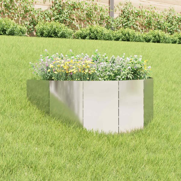 Kant för gräsmatta 100 x 45 cm Stål Silver