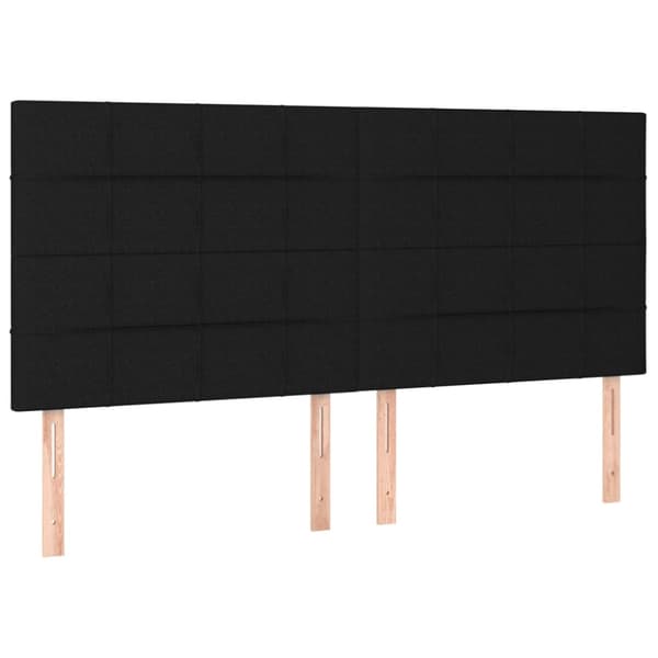Ramsäng med madrass svart 160x200 cm tyg