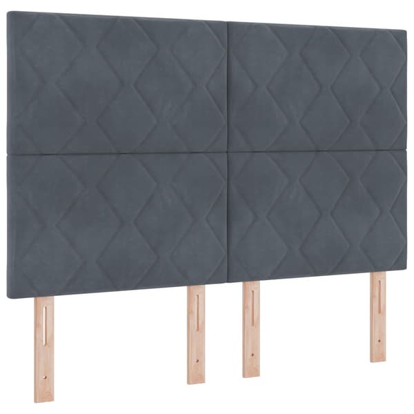 Huvudgavel Mörkgrå 144 cm Sammet