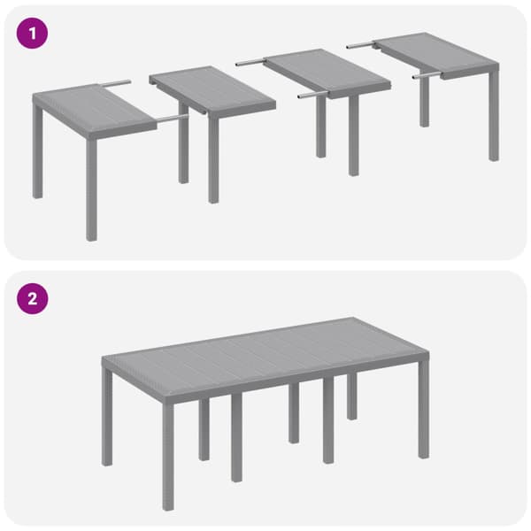 Trädgårdsmöbelset 9 pcs Ljusgrå Polypropylen