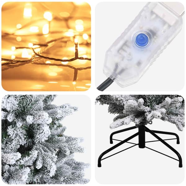 Plast Hingad Julgran 210 cm 300 LED-lampor Varmvit PVC och PE