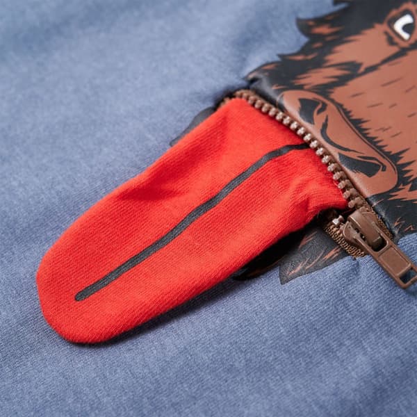 Barnhoodie blå melange 116