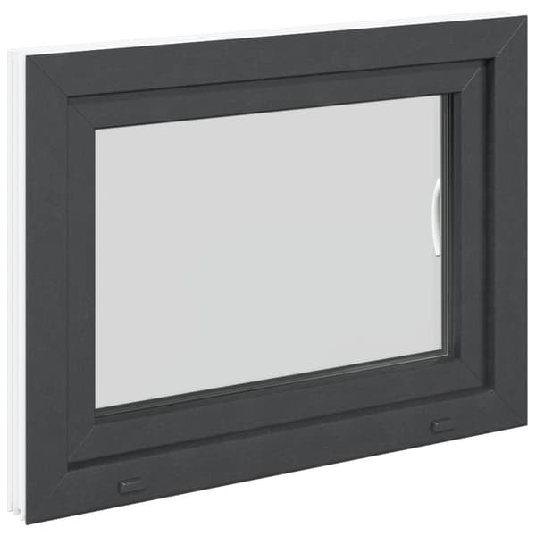 Källarfönster RISOR Antracit 80 x 60 cm PVC och glas