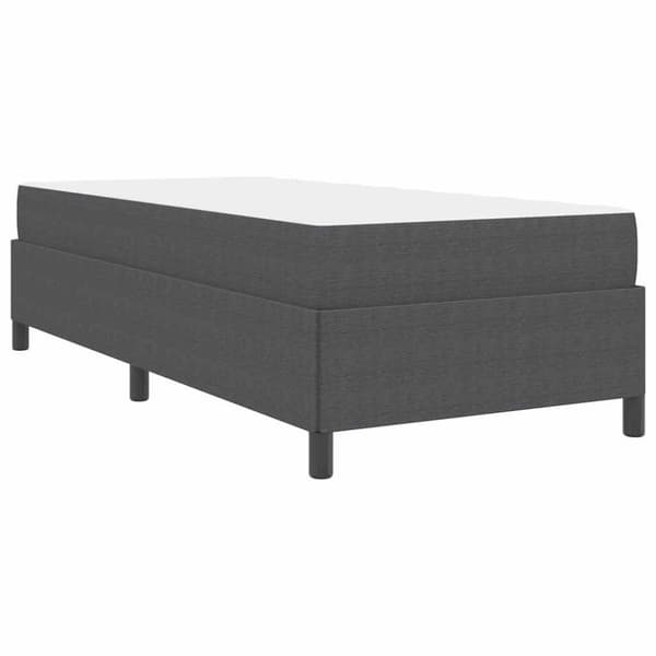 Sängram med madrass Mörkgrå 90 x 190 cm tyg