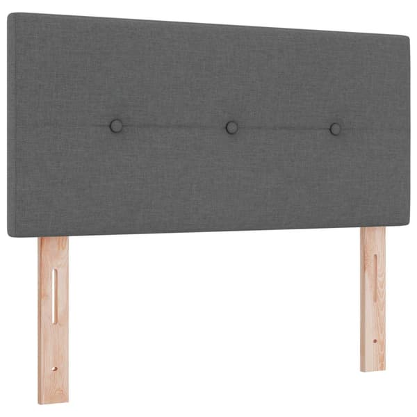 Boxspring säng med madrass och LED Mörkgrå 90 x 190 cm Tyg