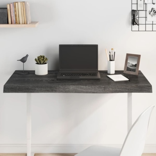 Bordsskiva mörkbrun 100x60x(2-6) cm behandlad massiv ek