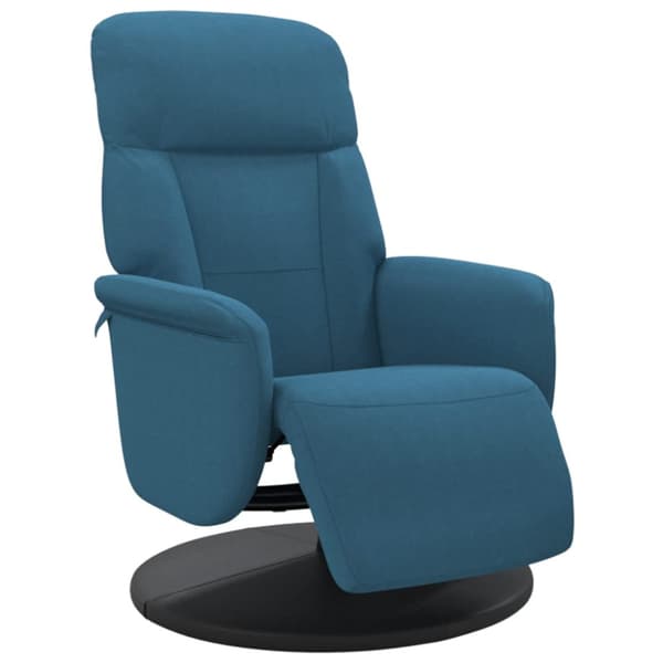 Reclinerfåtölj med fotstöd blå sammet