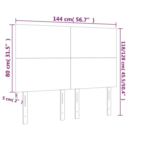 Sänggavel creme 144x5x118/128 cm tyg