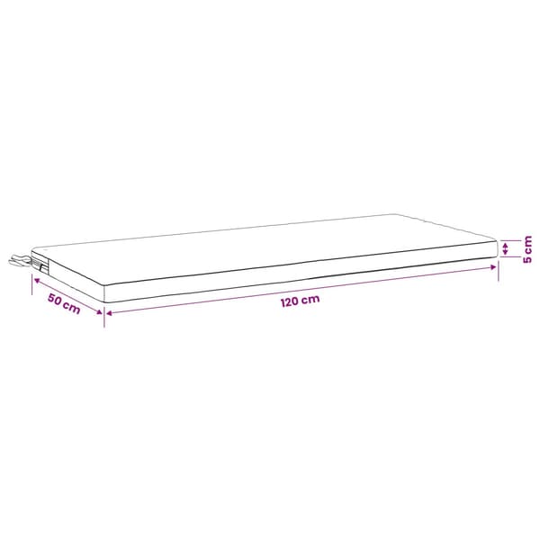 Bänk kudde SOEST 100% Polyester Antracit 120 x 50 x 5 cm