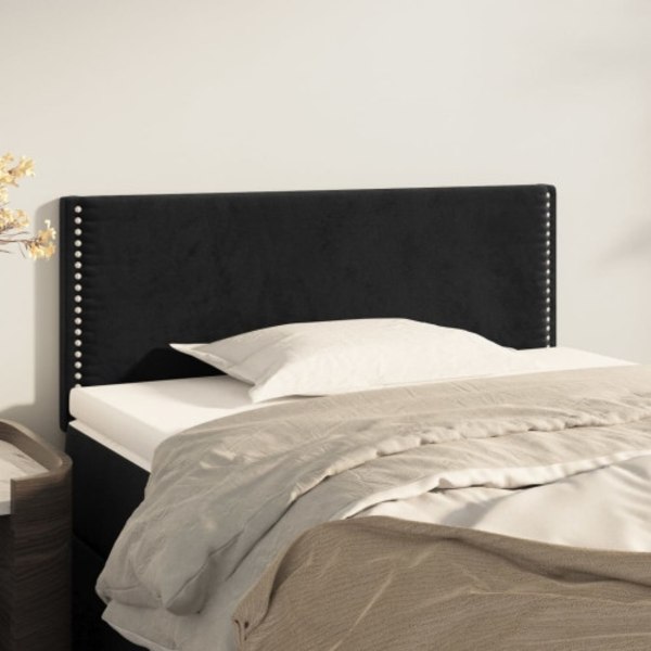 Sänggavel svart 80x5x78/88 cm sammet