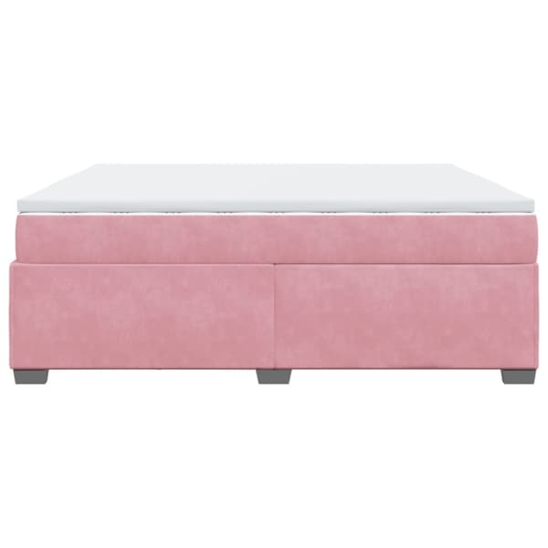 Ramsäng med madrass rosa 200x200 cm sammet