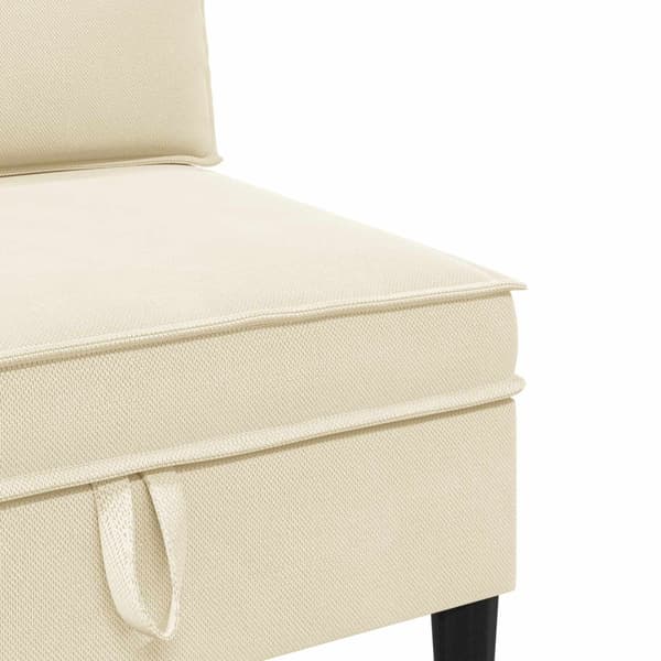 Möbelset för vardagsrummet 3 pcs Gräddvit Tyg