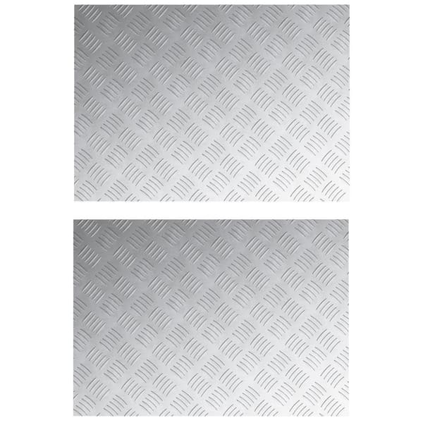 Trappsteg Rektangulär 2 pcs Silver 70 x 50 cm Aluminium