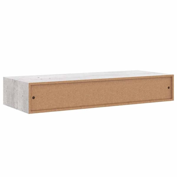 Väggmonterad låda betonggrå 60x23,5x10 cm MDF