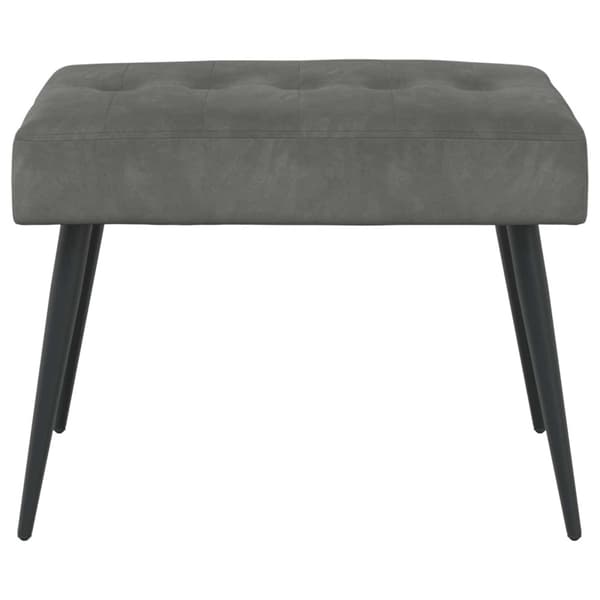 Bänk med knappar Mörkgrå 60 x 40 x 45 cm Sammet