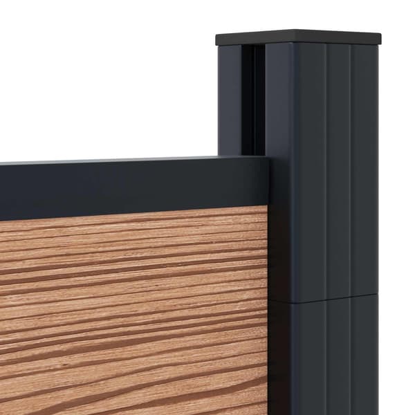 Stängselpanel 3 pcs WPC och aluminium Brun