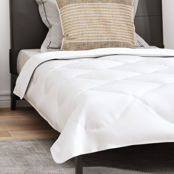 Duntäcke med kudde 2 pcs Vit Mikrofiber