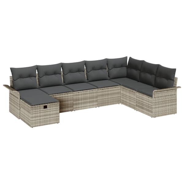 Trädgårdsoffset 8 st Poly rattan