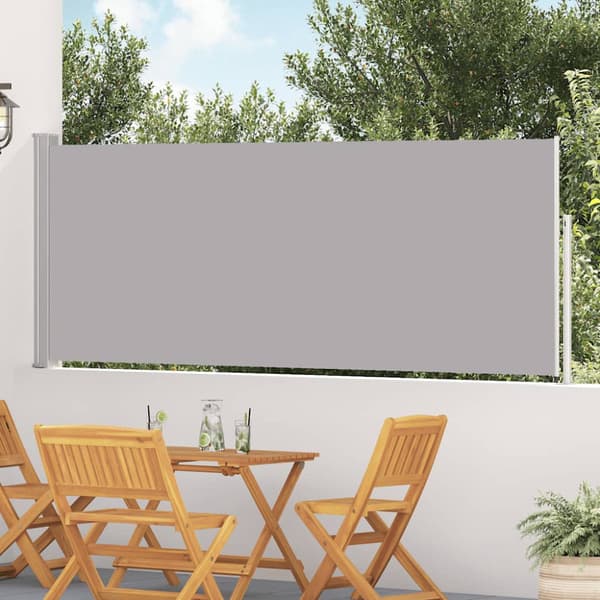 Infällbar sidomarkis 120x500 cm grå