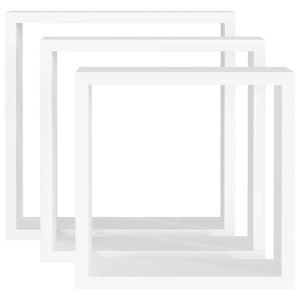 Vägghyllor kub 3 st vit MDF