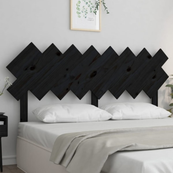 Sänggavel svart 159,5x3x80,5 cm massiv furu