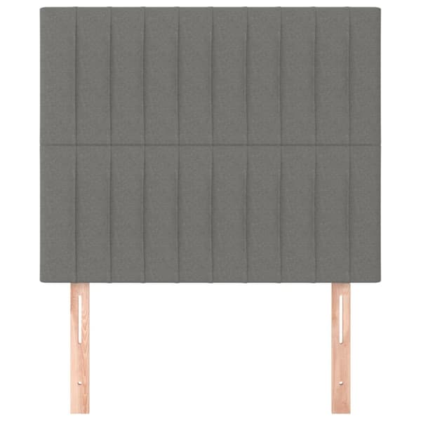 Sänggavel mörkgrå 80x5x118/128 cm tyg