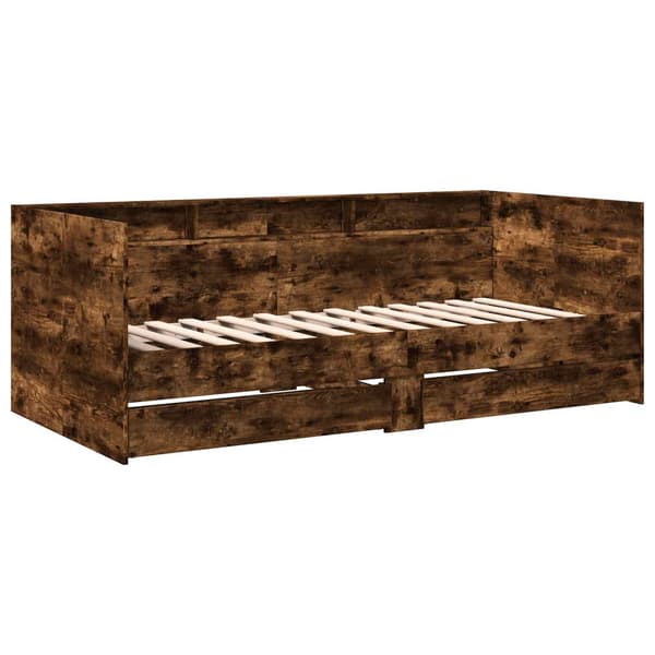 Sängram med förvaring Rökt ek 80 x 200 cm Konstruerat trä