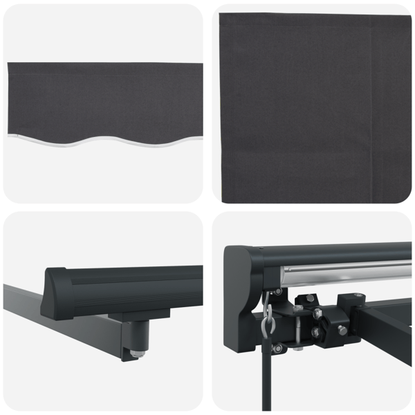 Utfällbar markis Antracit 300 x 250 cm Polyester och aluminium