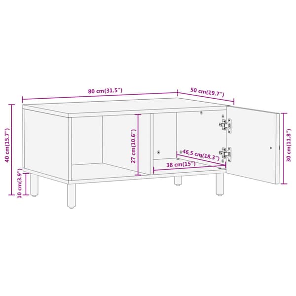 Soffbord 80x50x40 cm massivt mangoträ