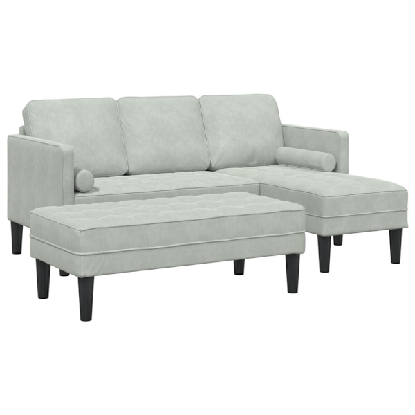 Soffset med kudde 2 pcs Ljusgrå Polyester