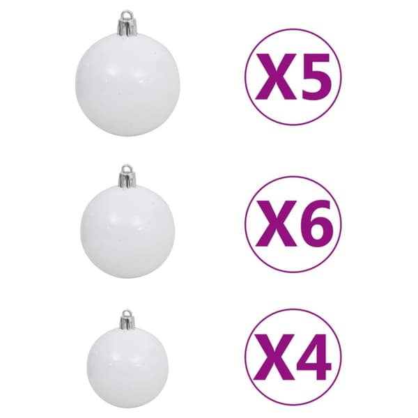 Belyst plastgran med kulor silver 180 cm PET