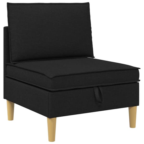Möbelset för vardagsrummet med kudde 4 pcs Svart Tyg