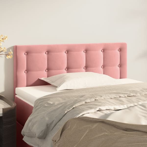 Sänggavel rosa 90x5x78/88 cm sammet