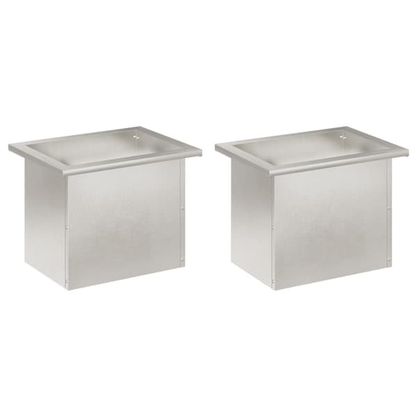 Odlingslåda med LED 2 st Silver 30 x 40 x 30 cm Rostfritt stål