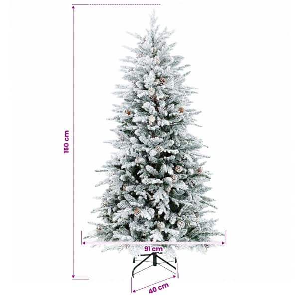 Plast Hingad Julgran 150 cm 150 LED-lampor Varmvit PE & PVC
