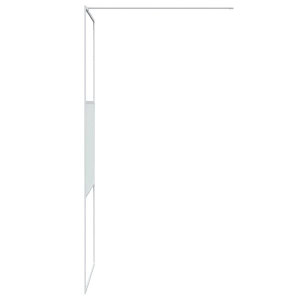 Duschvägg vit 80x195 cm klart ESG-glas