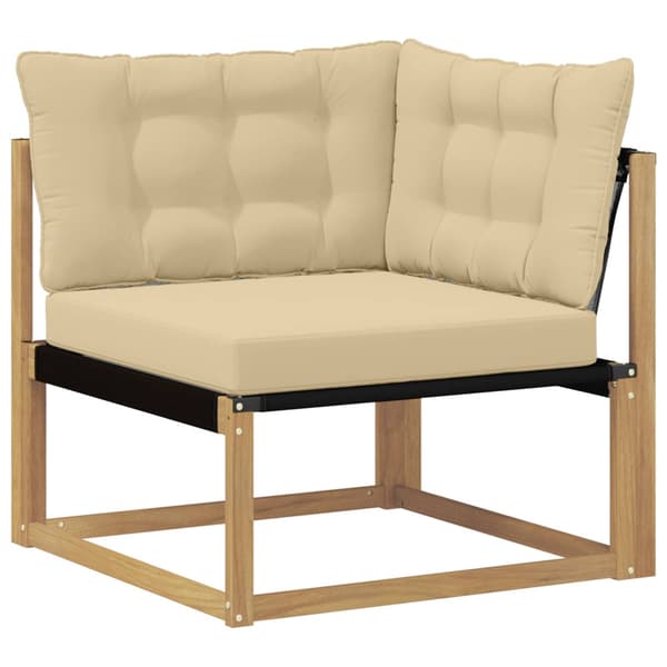 Utomhussoffset med kudde 9 pcs Vit och Beige