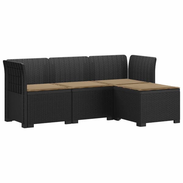 4-sits Trädgårdsoffa med Kuddar Rattan Look PP Antracit