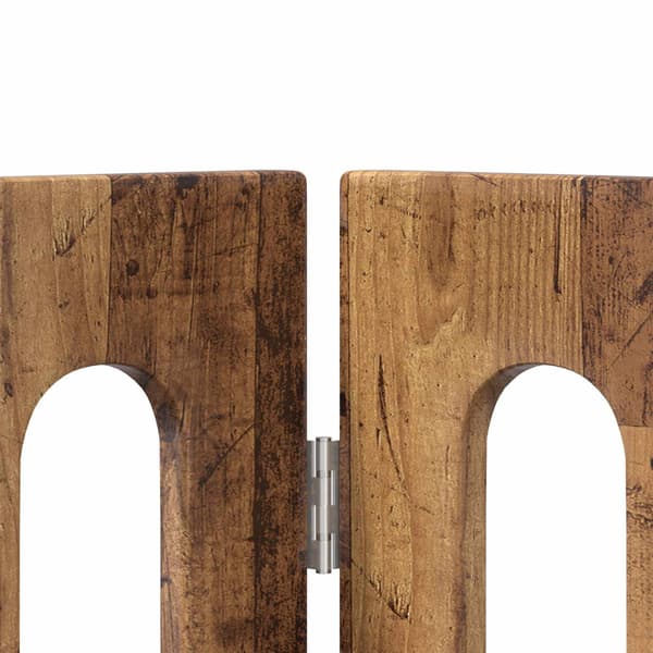 Fällbar husdjursgrind 2 pcs Ekträ 100,5 x 38 x 90 cm